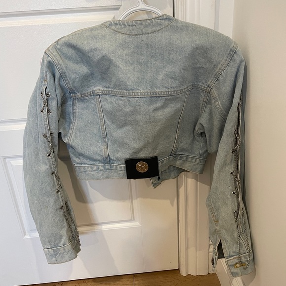 Vintage 90s Santana parasuco jean denim jacket with chain detail - Picture 4 of 12